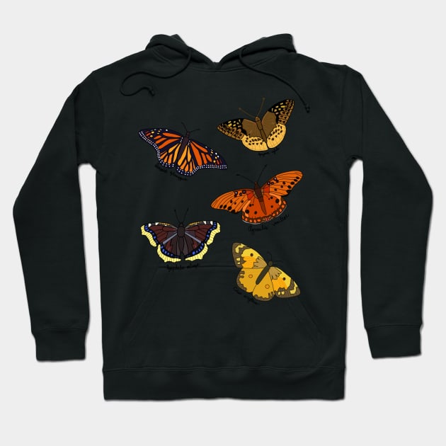 Orange and Brown Butterflies Hoodie by MoreThanADrop